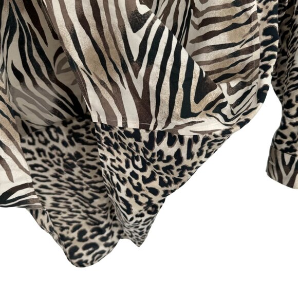 Chico's 2 Leopard Print Button-Up Shirt Long Sleeve Size large Cotton - Picture 9 of 9